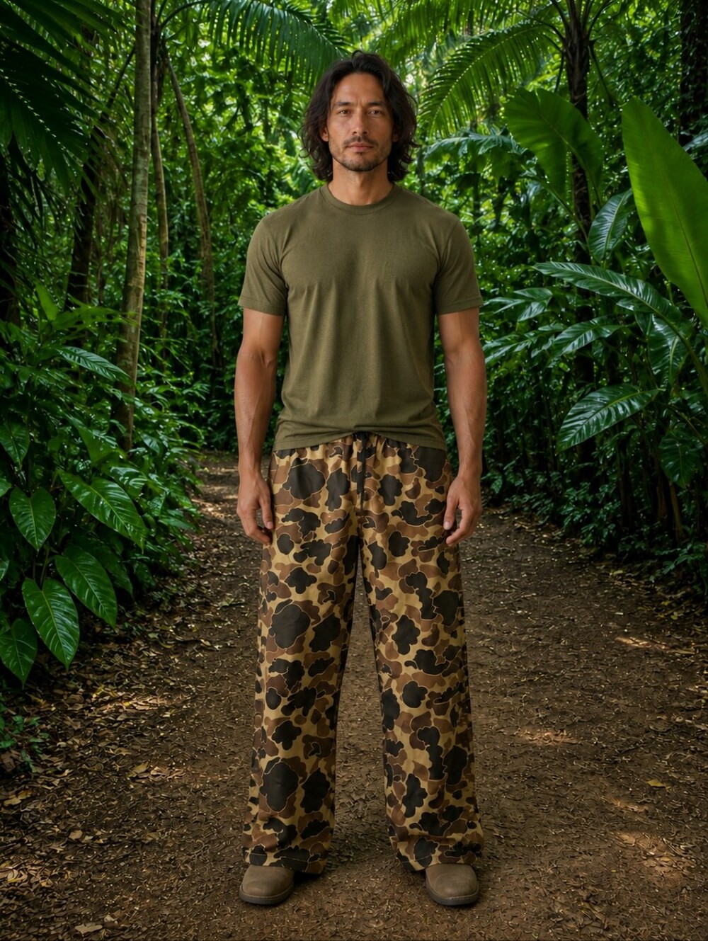 Vintage Columbia Camo Hunting Rain Pants Men's Large Shell Nylon Zip Leg USA